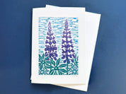 Lupines Greeting Card by Nan Onkka Prints