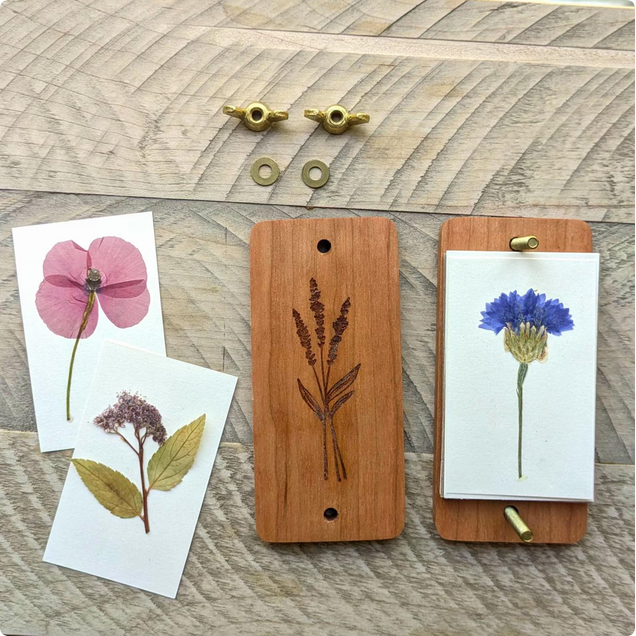 Pocket-Sized Flower Press with Lavender Design