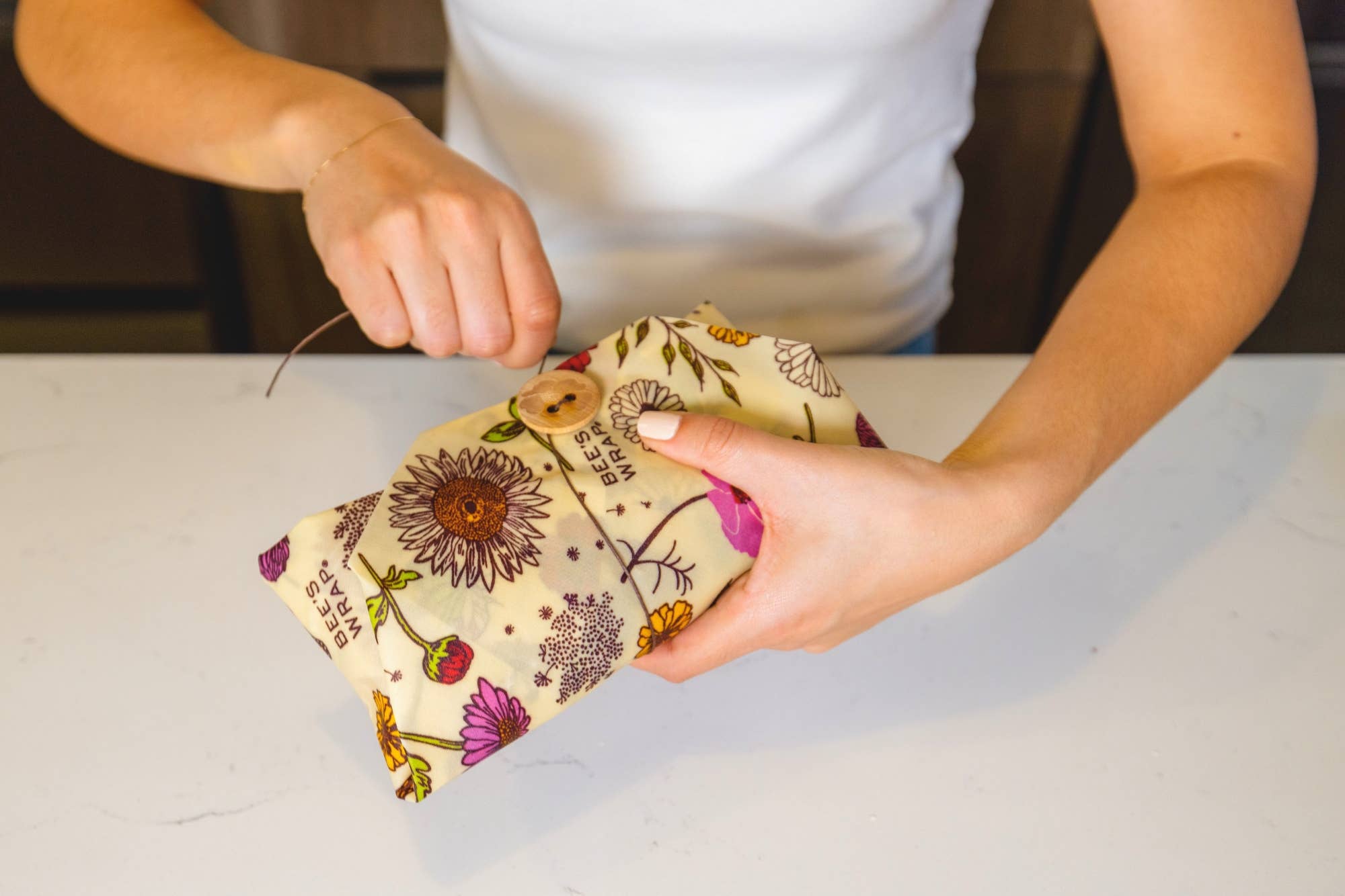 Reusable Beeswax Sandwich Wrap - Meadow Magic Print by Bee's Wrap