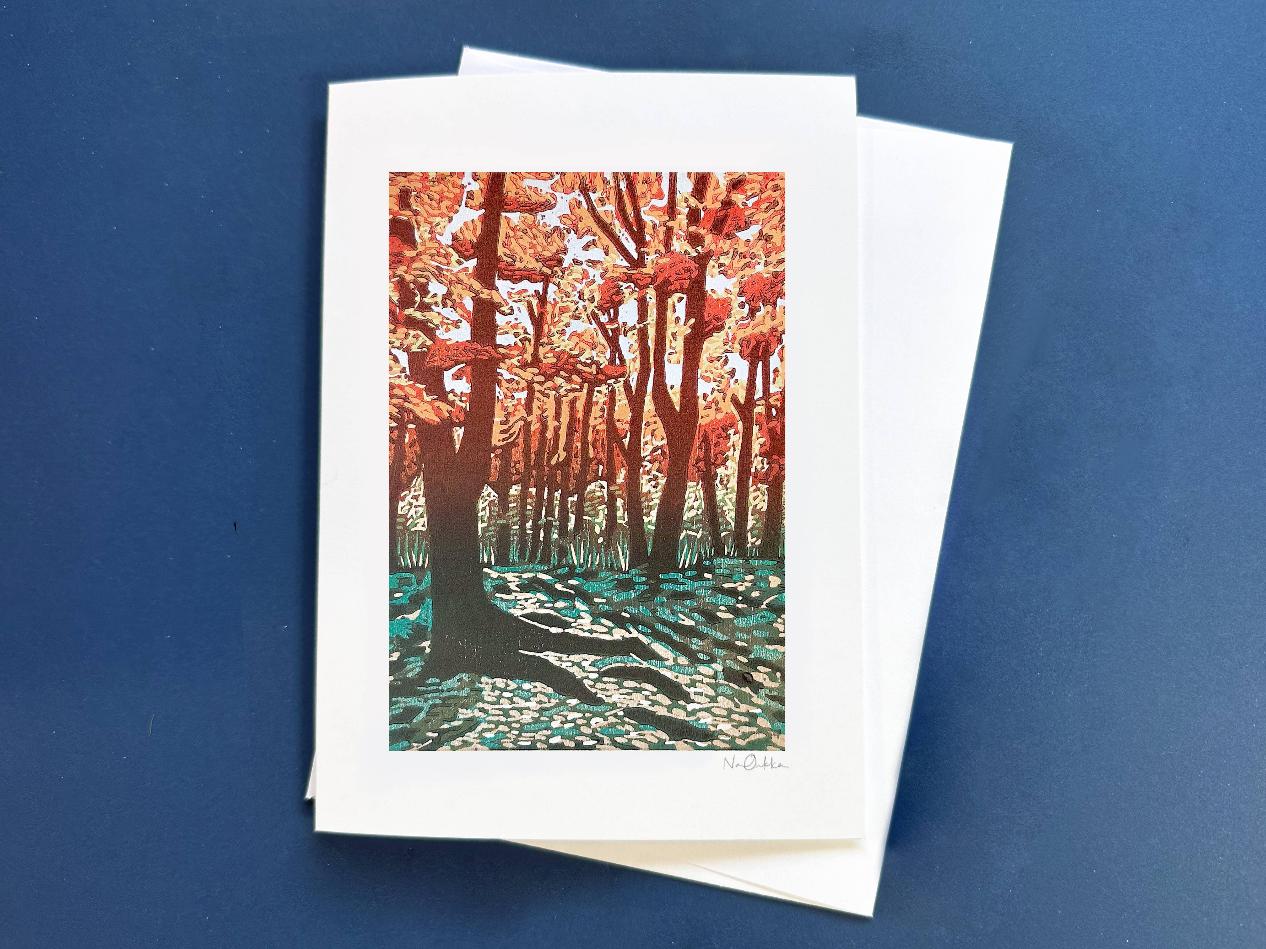 Maple Glow Greeting Card by Nan Onkka Prints