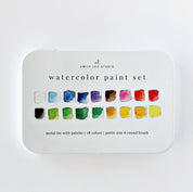 Watercolor Paint Set w/ Brush - 18 Colors by emily lex studio