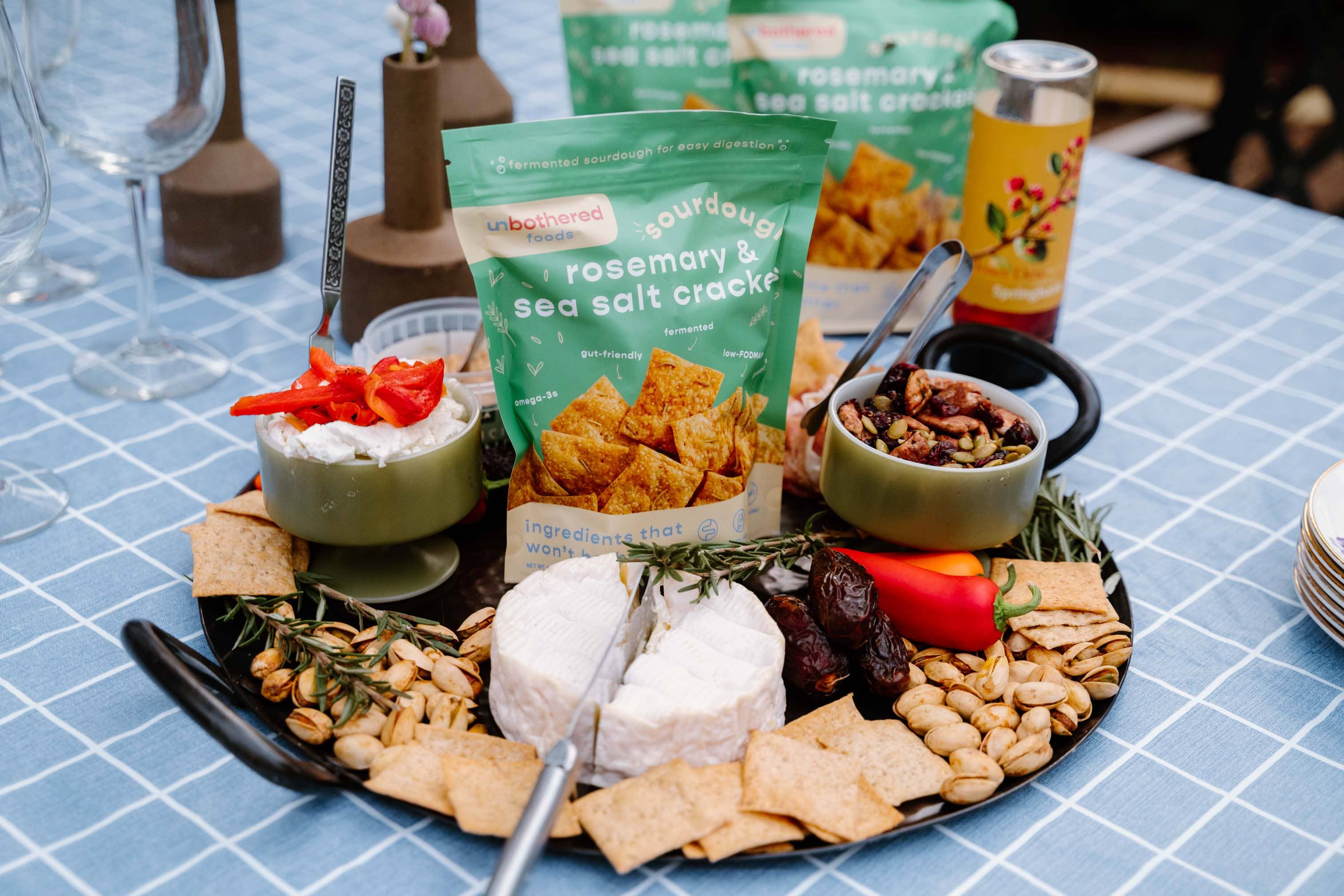 Sourdough Rosemary & Sea Salt Crackers - Gut Friendly by Unbothered Foods