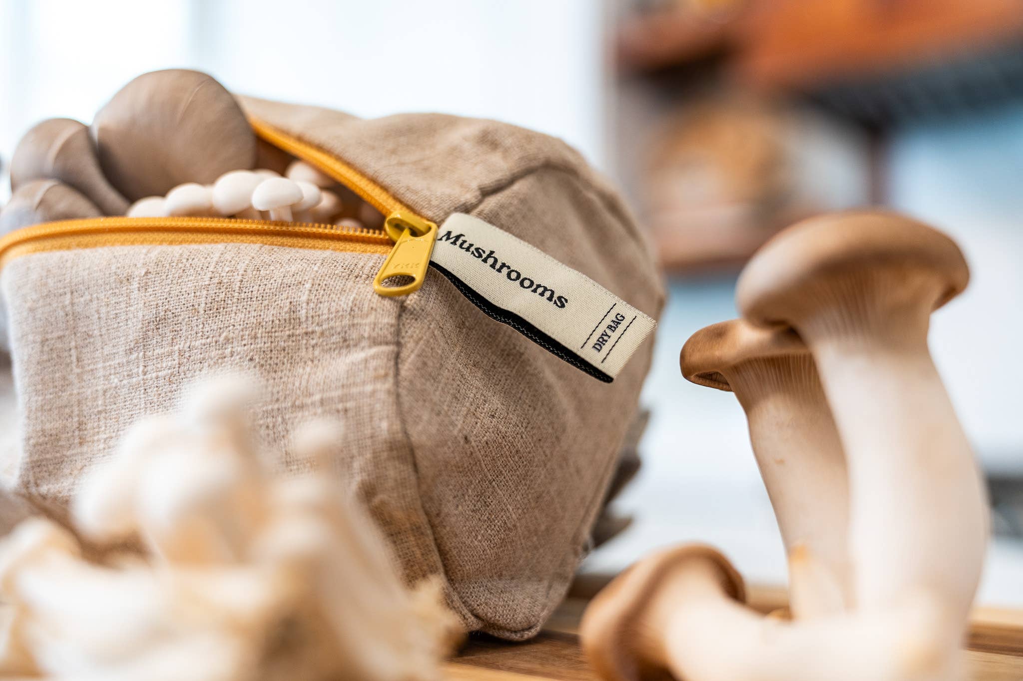 Reusable Mushroom Linen Bag by Ambrosia Bag