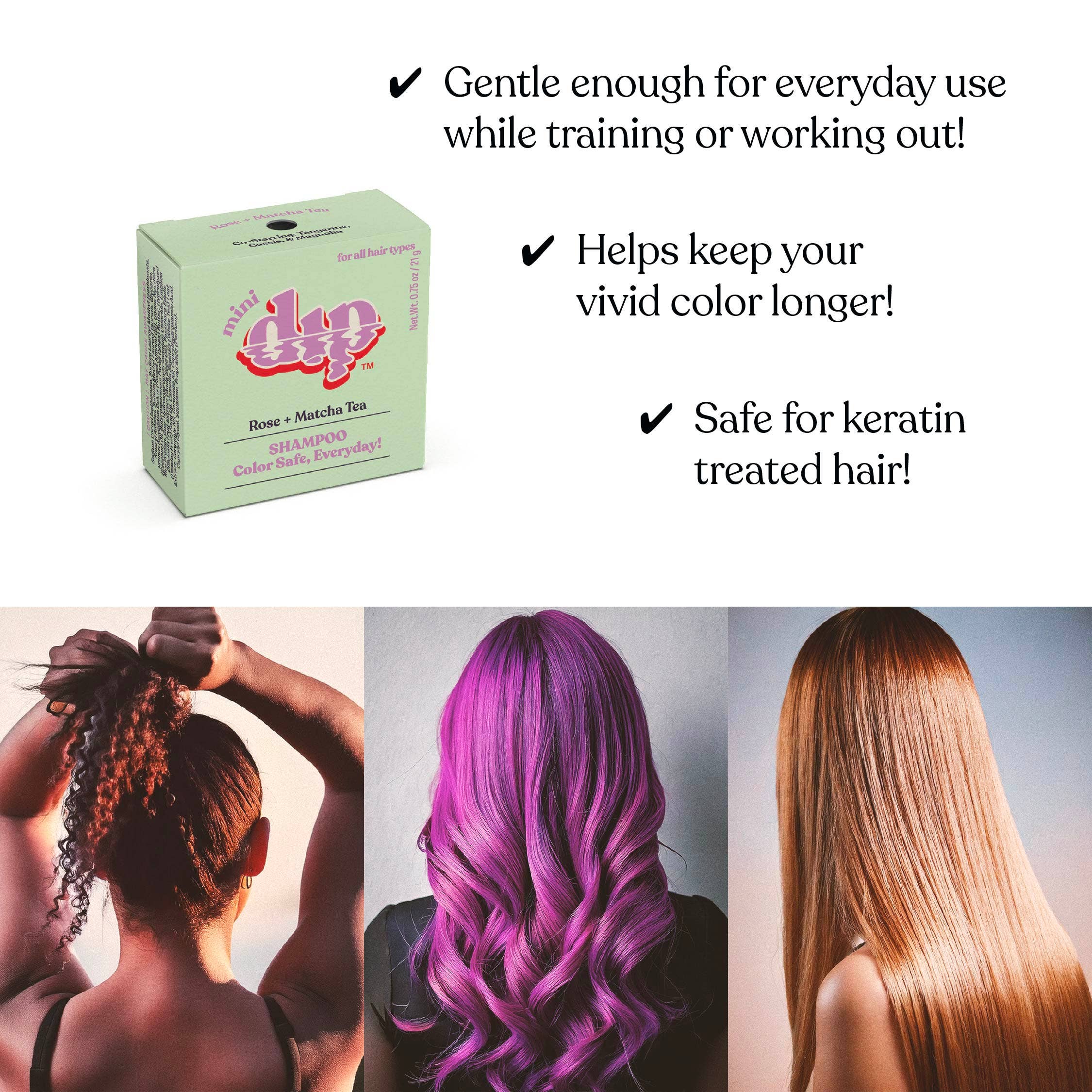 Mini Rose & Matcha Tea Shampoo Bar: Color Safe, Everyday