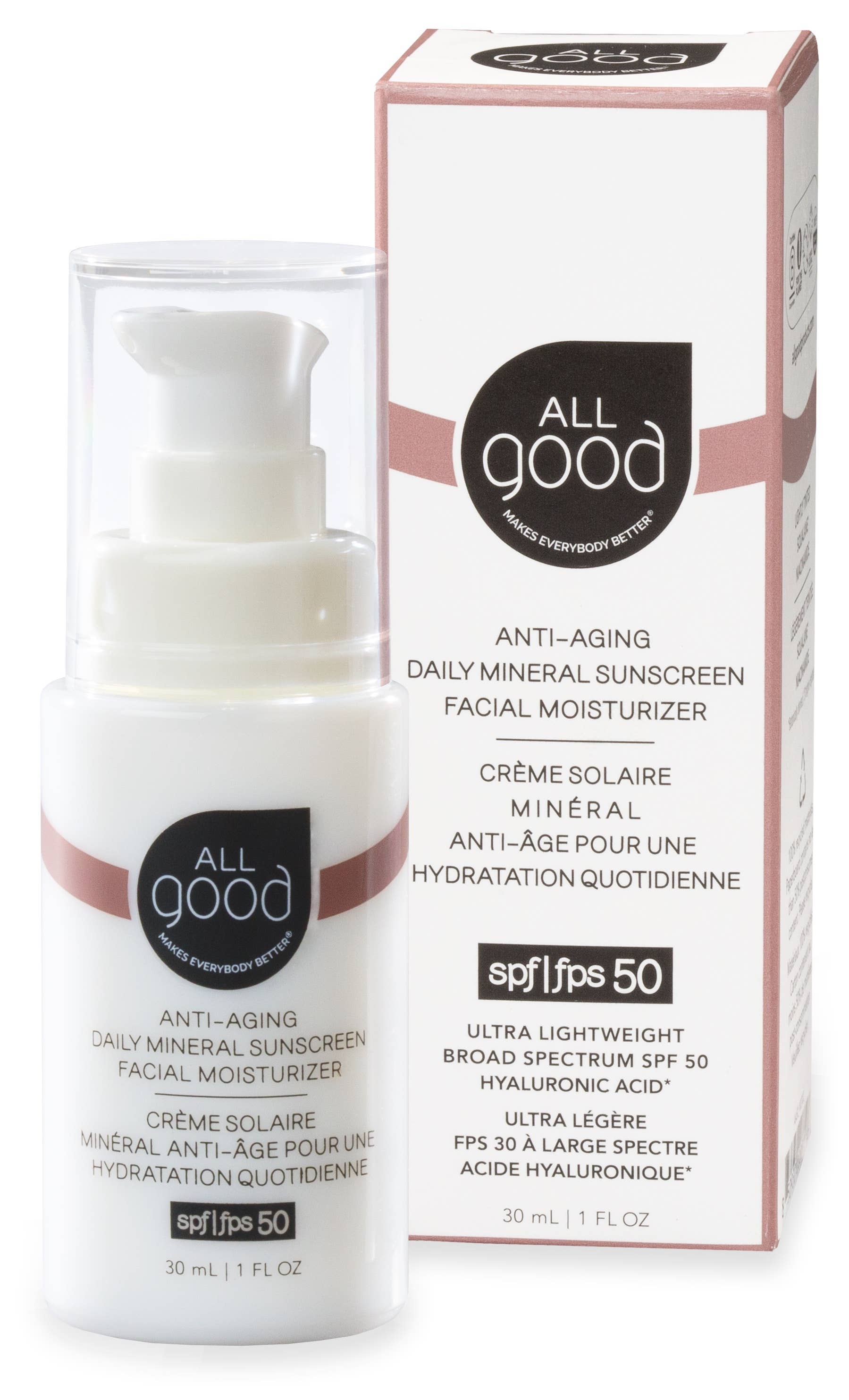 Anti-Aging Daily Mineral Sunscreen Facial Moisturizer SPF 50 by All Good Body Care