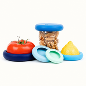 Ice Blue Reusable Silicone Food Savers (Set of 5) by Food Huggers