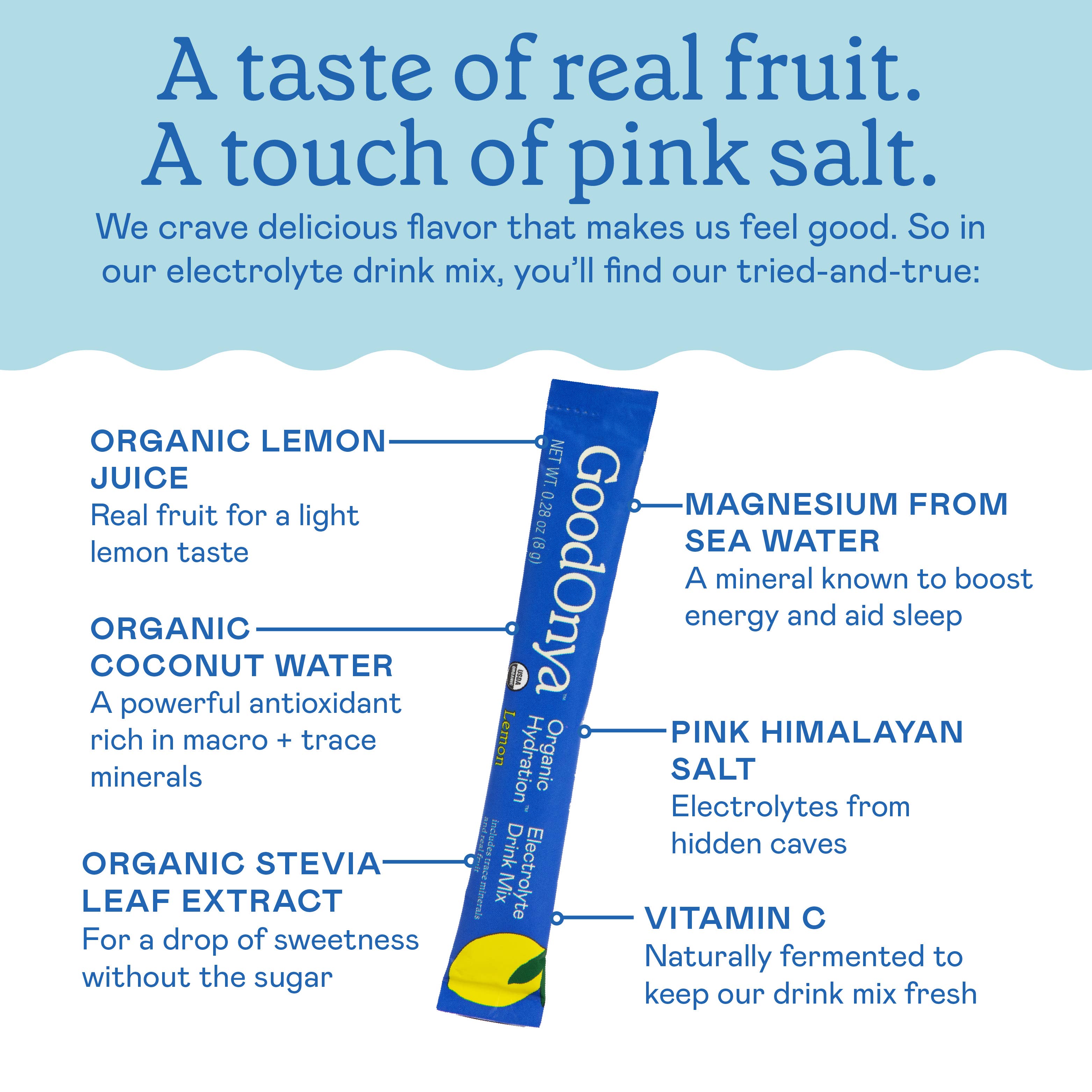 Single Serving Organic Electrolytes - Loose Stick by GoodOnya