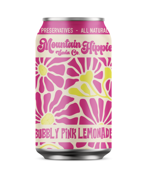 Bubbly Pink Lemonade Natural Soda by Mountain Hippie Soda Co.