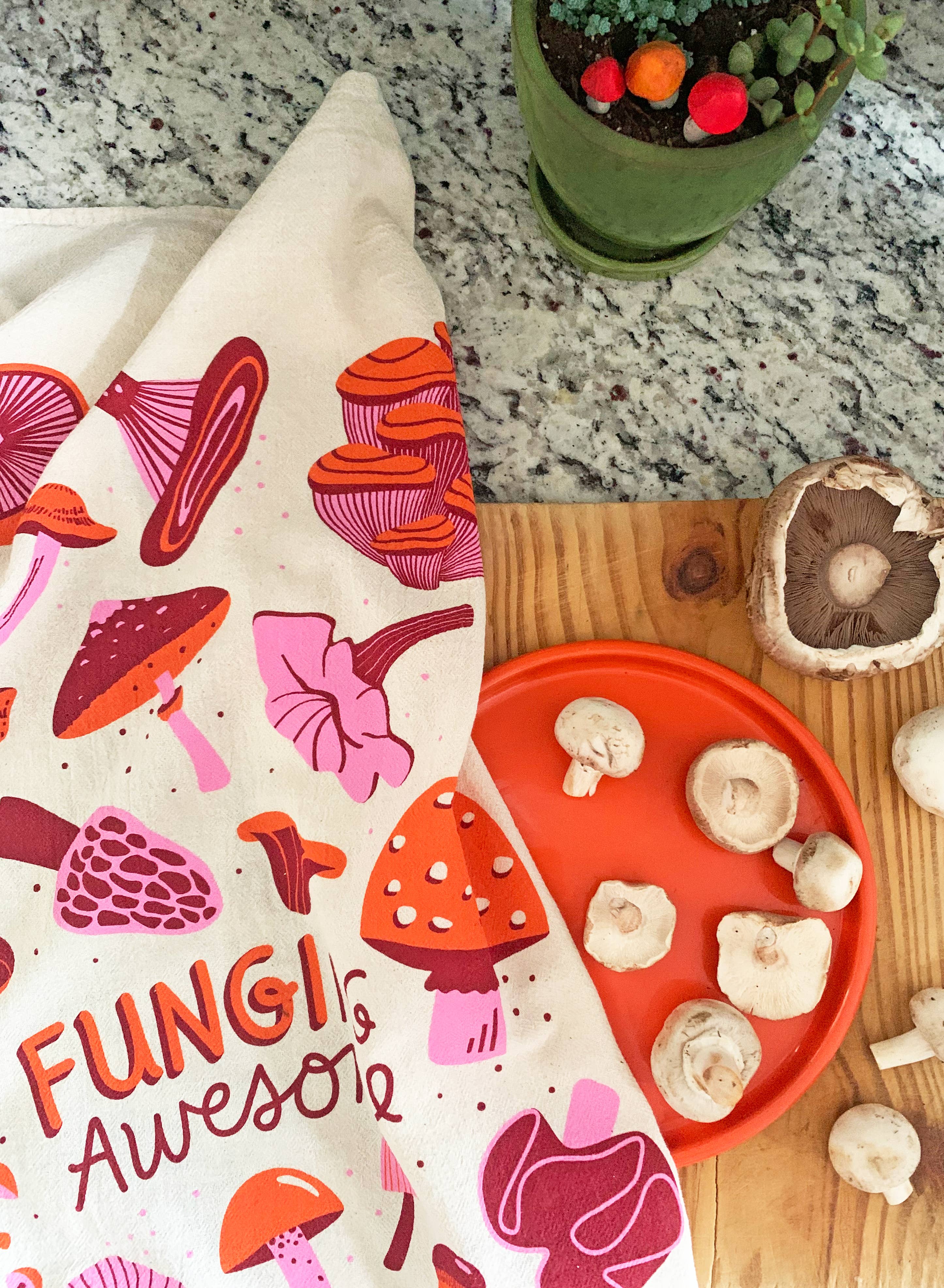 FIELD DAY (Mushrooms, Poppies) - Tea Towel Set of 2 by The Neighborgoods
