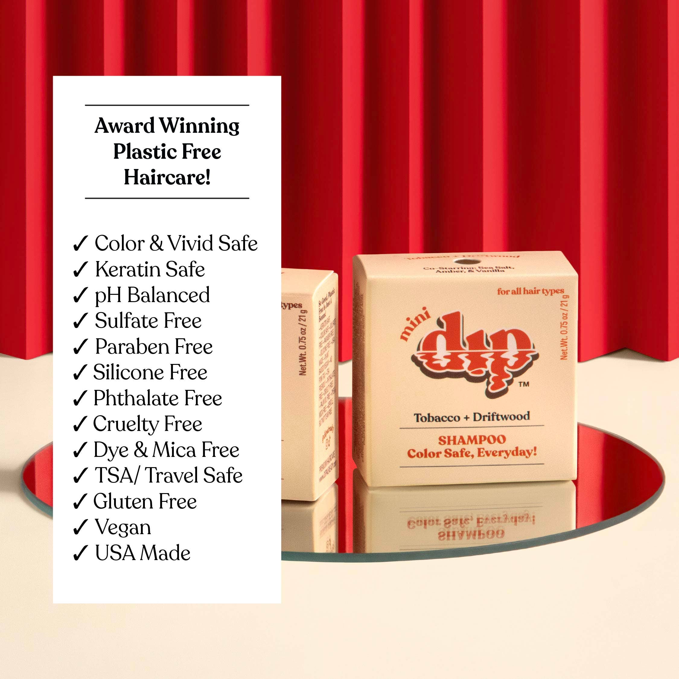 Mini Tobacco & Driftwood Shampoo Bar: Color Safe, Everyday by Dip
