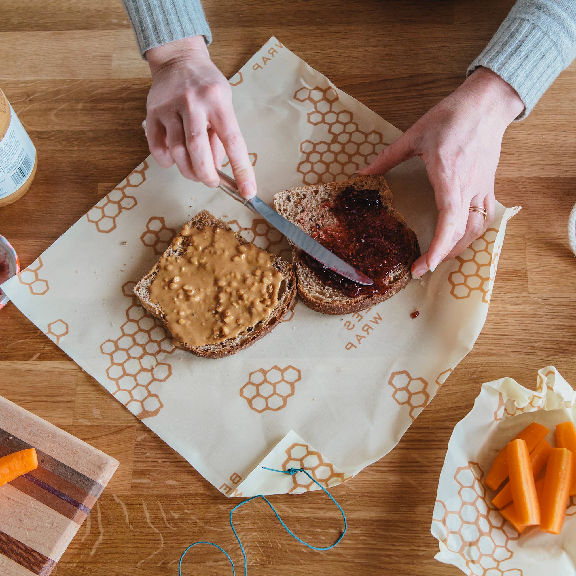Reusable Beeswax Sandwich Wrap - Honeycomb Print by Bees Wrap