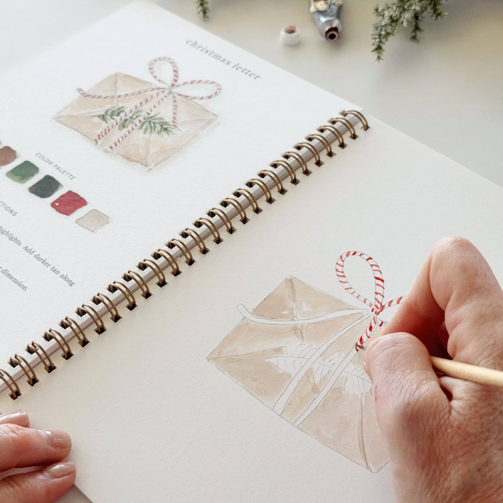 Classic Christmas Watercolor Workbook by emily lex studio