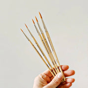 Watercolor Paintbrush - Set of 5 Wooden Brushes by emily lex studio