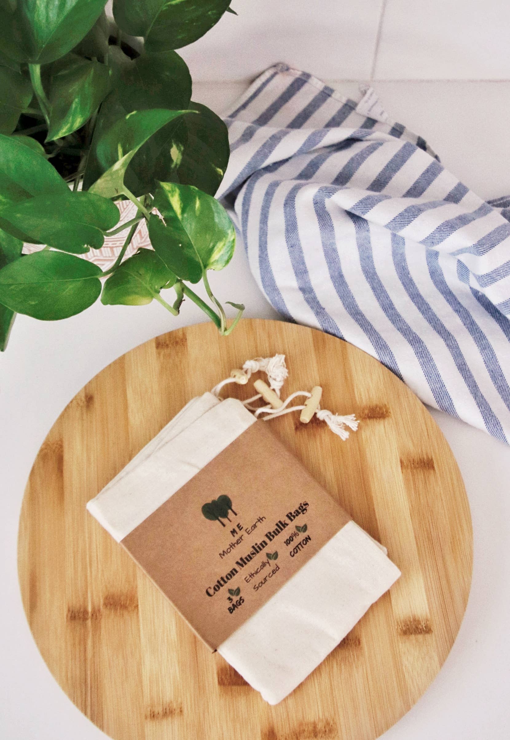 Cotton Muslin Bulk Shopping Bags 3-Pack by Me Mother Earth