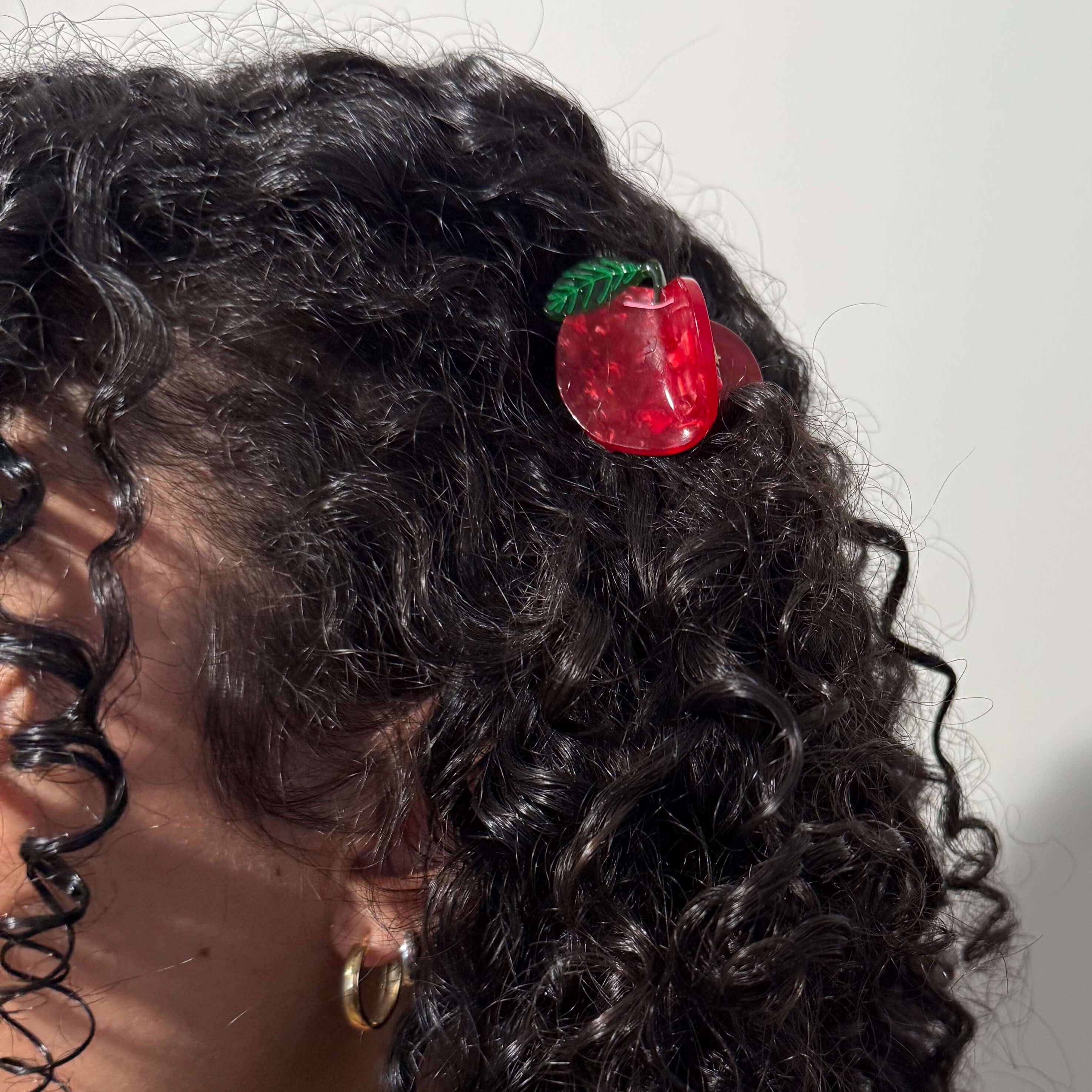 Mini Red Apple Hair Claw Clip by Jenny Lemons