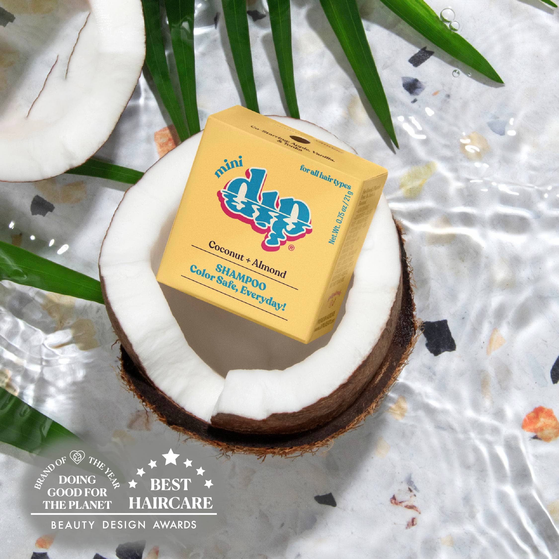 Mini Coconut & Almond Shampoo Bar: Color Safe, Everyday by Dip
