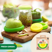 Reusable Silicone Food Savers - Fresh Green (Set of 5) by Food Huggers