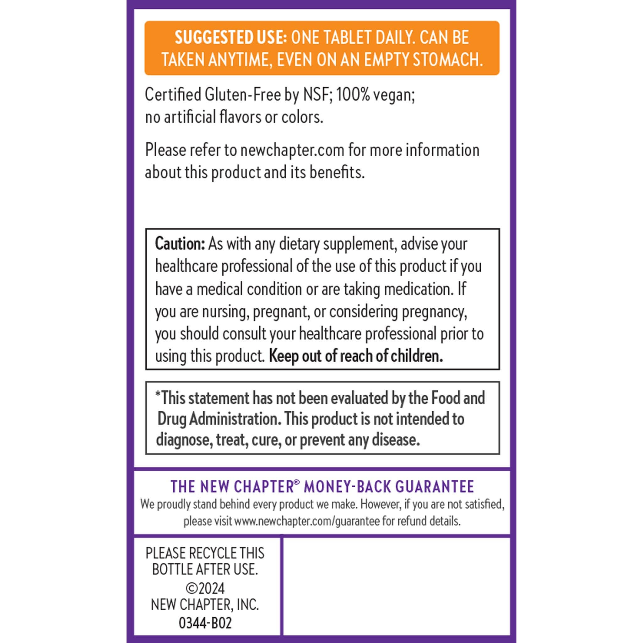 Fermented Vitamin C Supplement, 30 Vegan Tablets by New Chapter