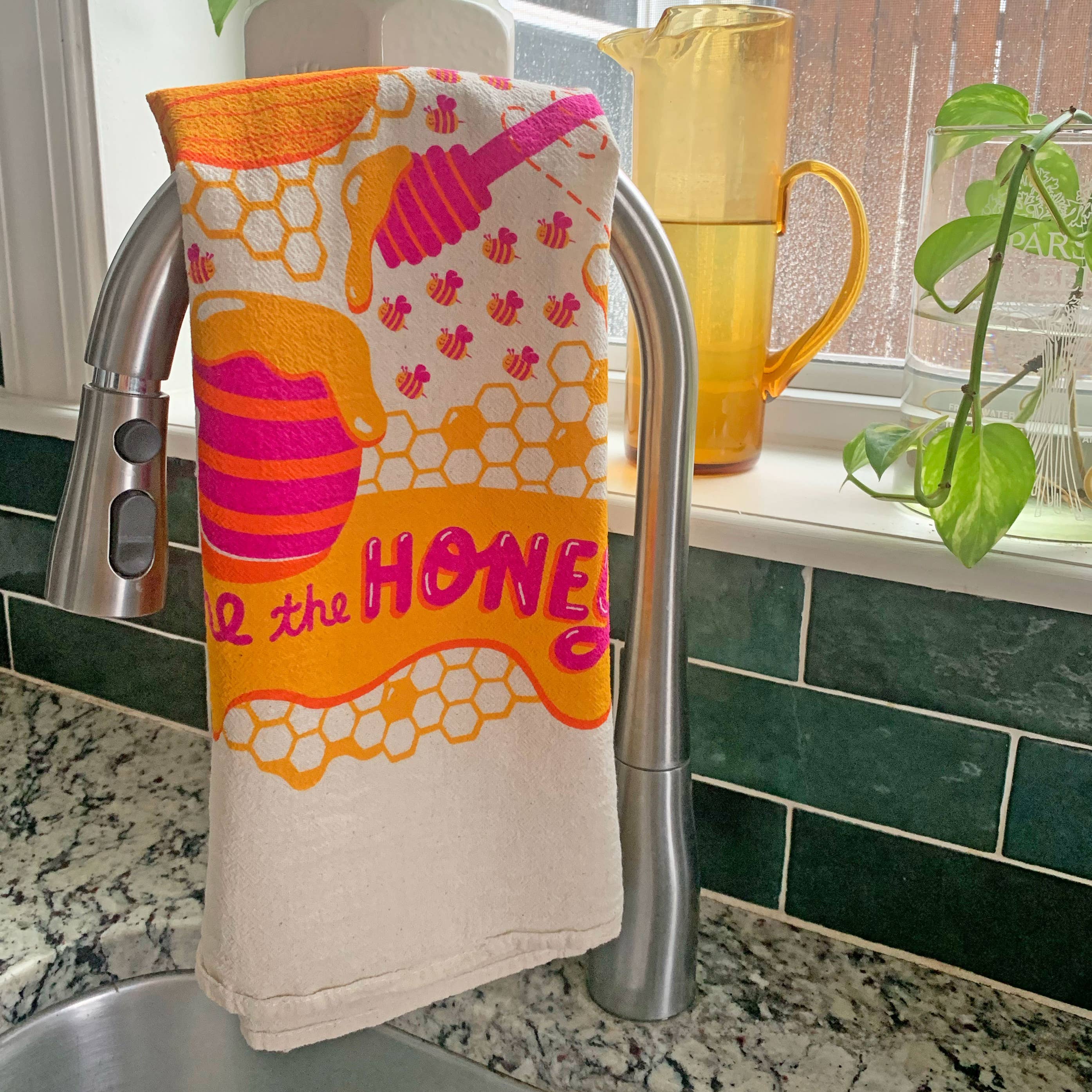 THE POLLINATOR (Sunflowers, Honey) Tea Towel Set of 2 by The Neighborgoods