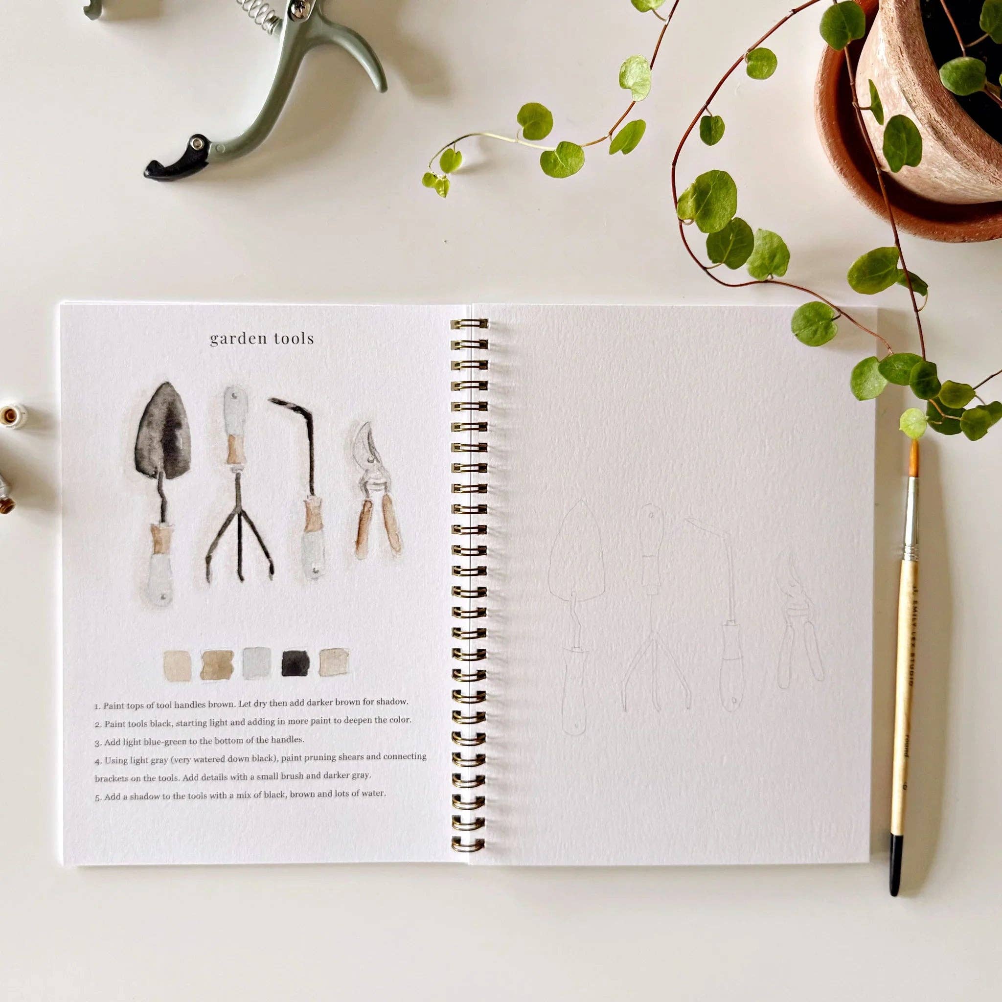 Garden Watercolor Workbook by emily lex studio