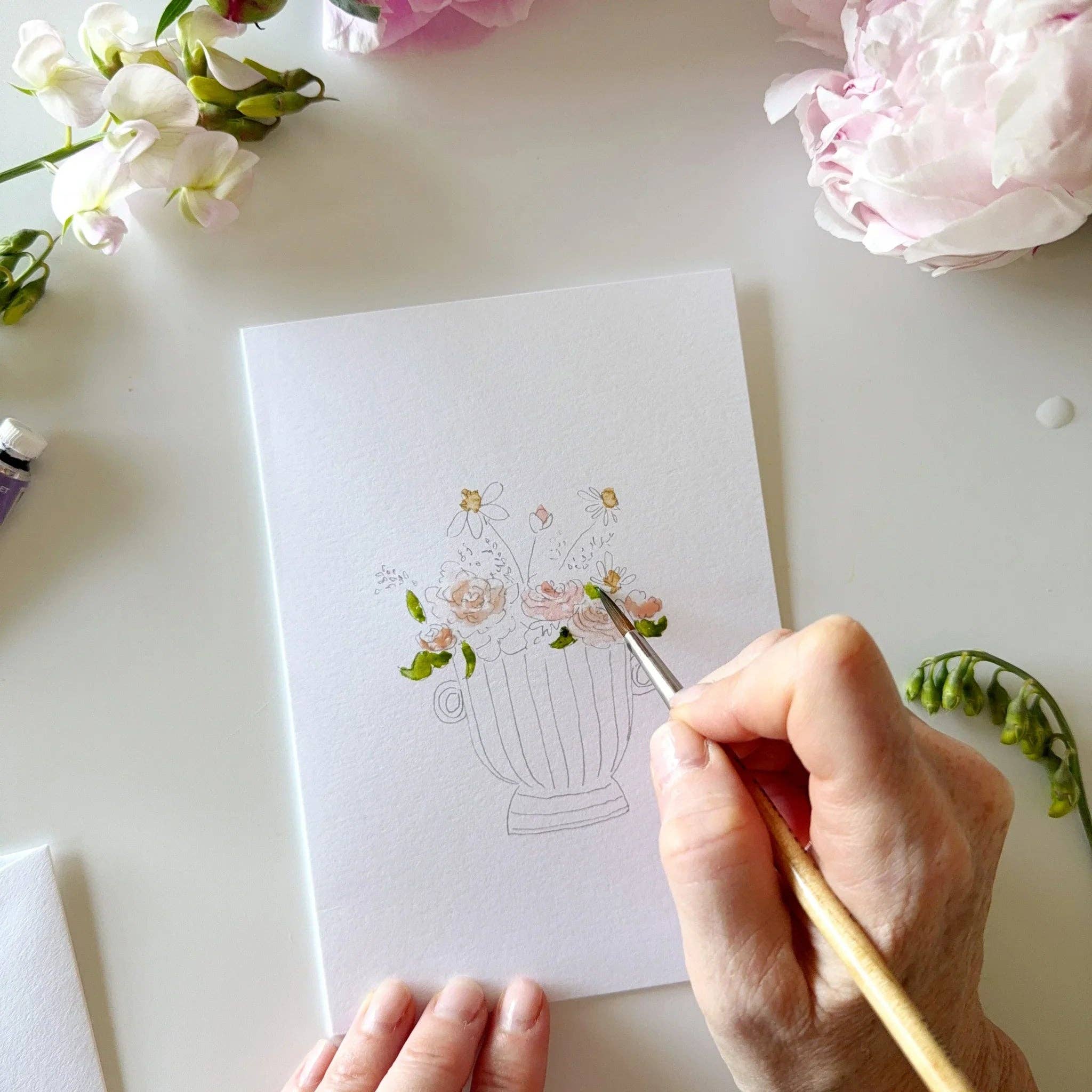 Bouquets Paintable Watercolor Notecard Set by emily lex studio