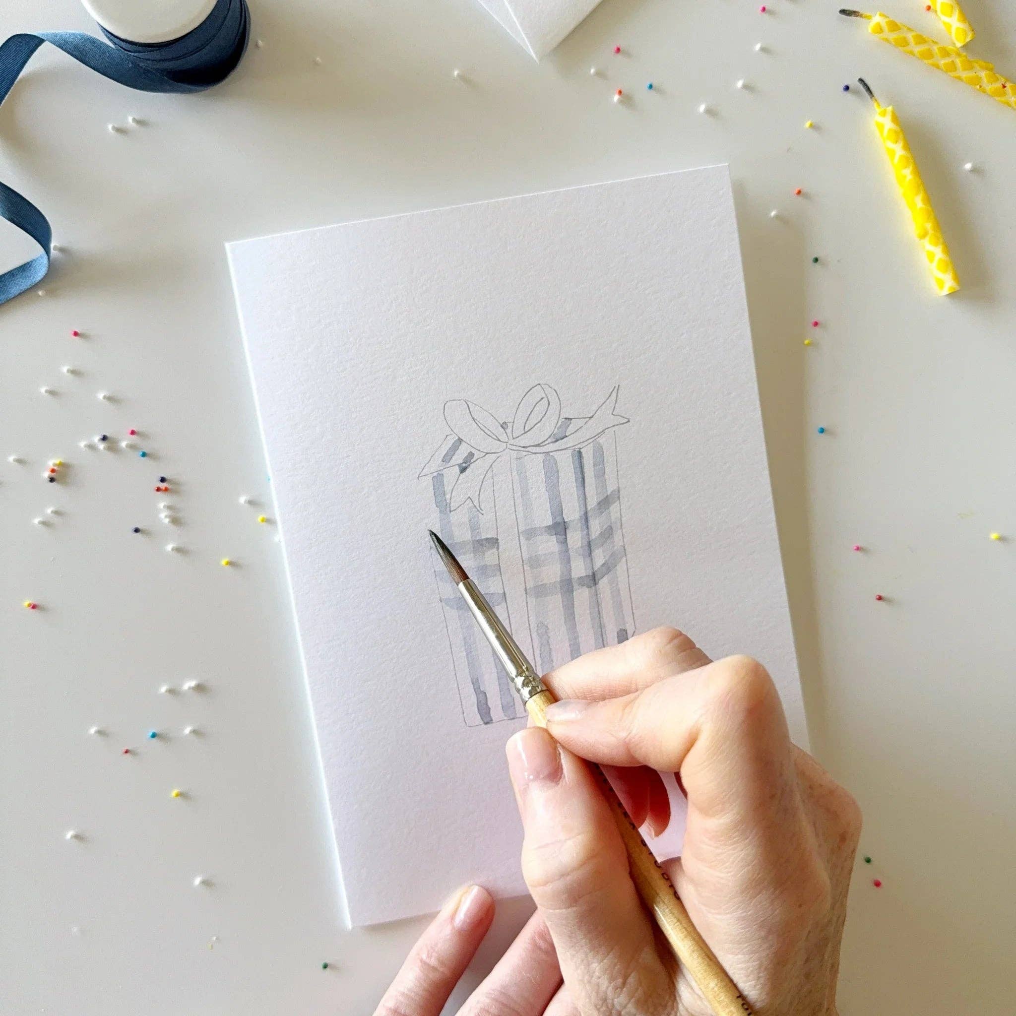 Celebrate Paintable Watercolor Notecard Set by emily lex studio