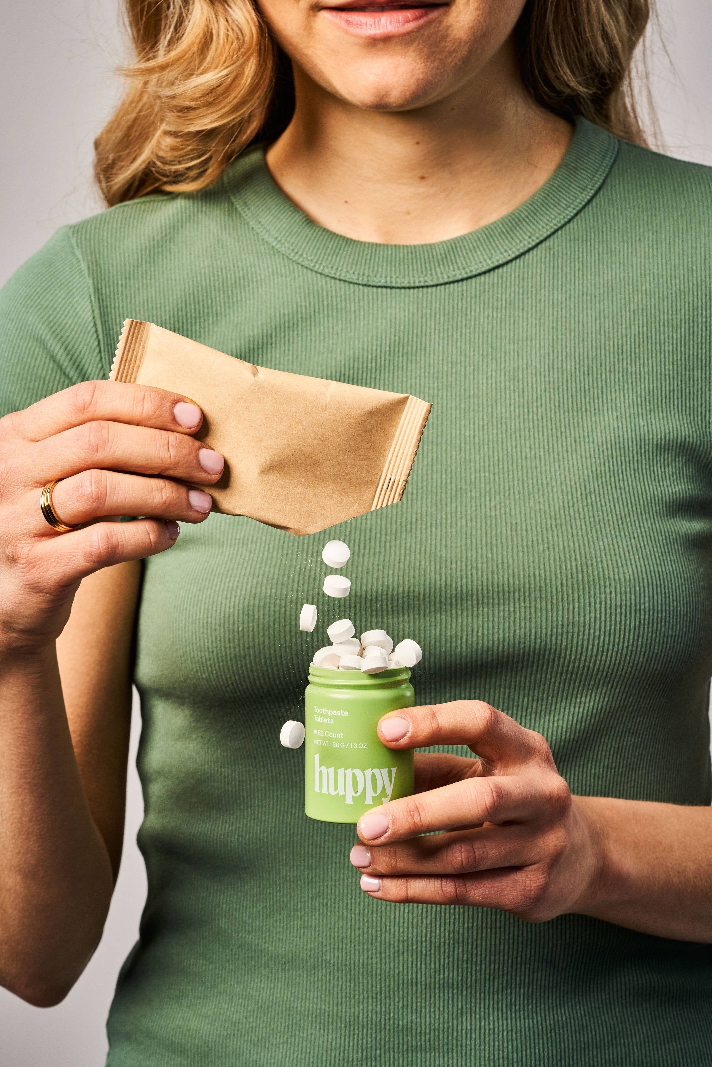 BULK Refill: Huppy Fluoride-Free Toothpaste Tablets: Peppermint
