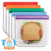 Reusable Flat Sandwich Bags - 5 Pack by Rezip Co.