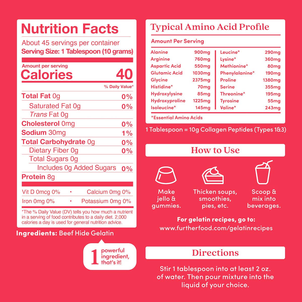 Premium Gelatin Powder by Further Food