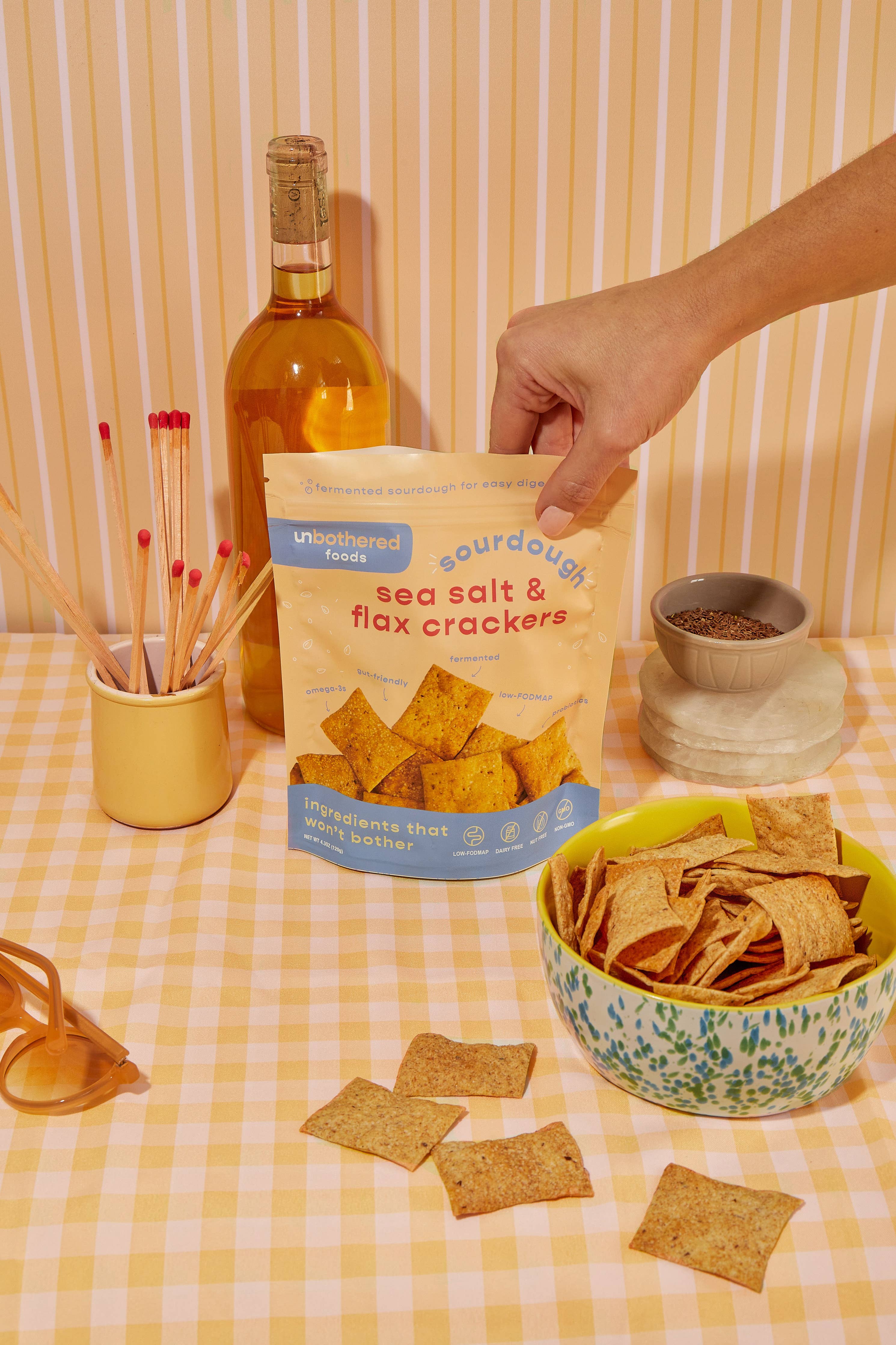 Sourdough Sea Salt & Flax Crackers - Gut-Friendly by Unbothered Foods