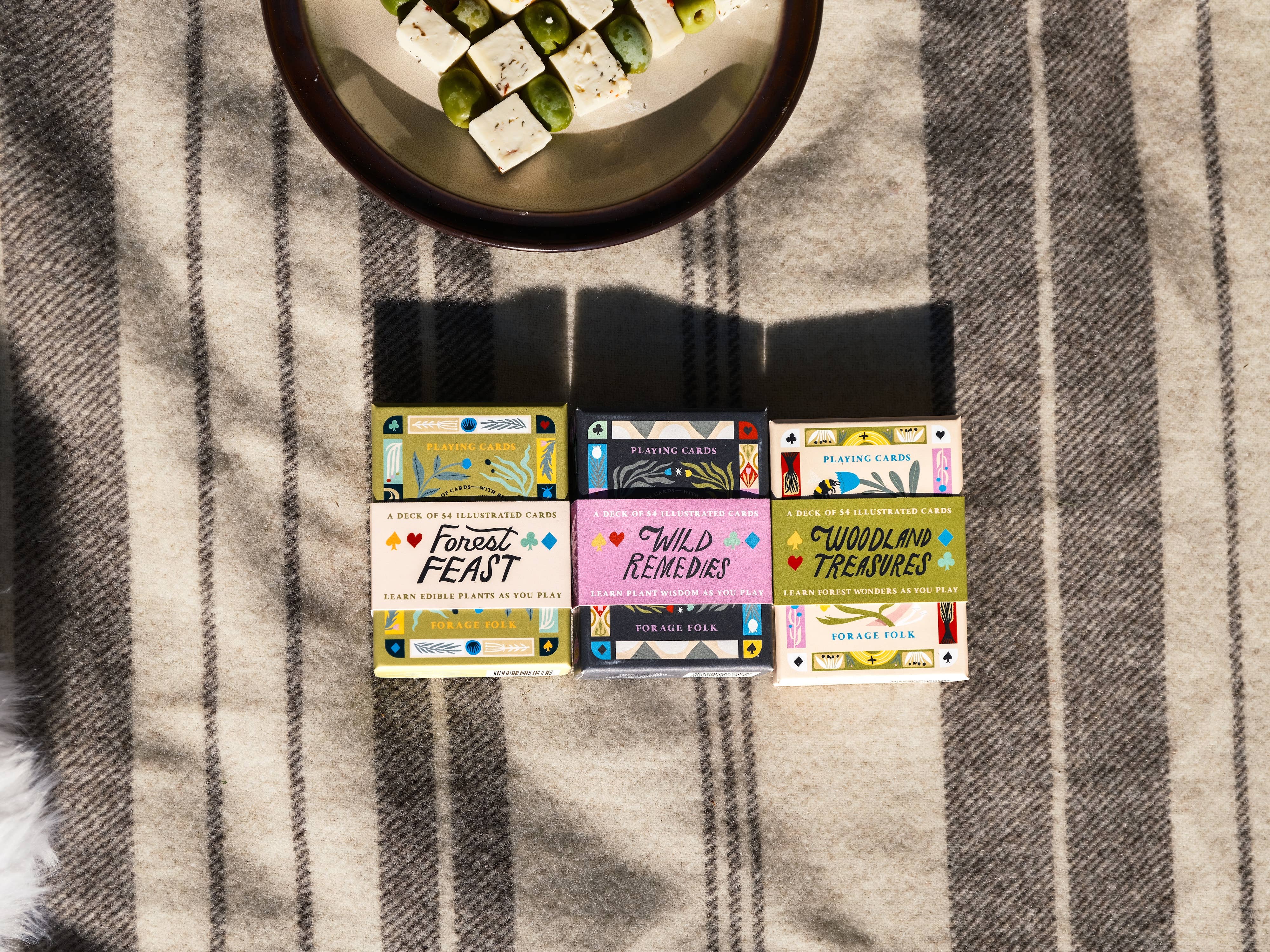 Wild Card Series 3-Deck Playing Card Botanical Gift Set by Forage Folk