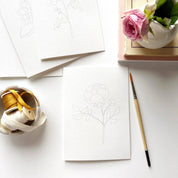 Garden Flowers Paintable Watercolor Notecard Set by emily lex studio