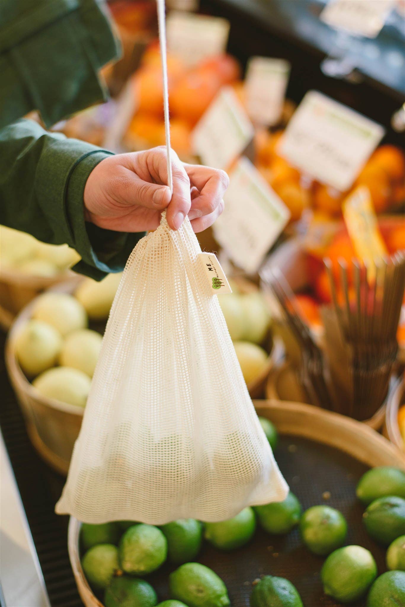 Organic Cotton Mesh Produce Bags - 3 Pack by Me Mother Earth