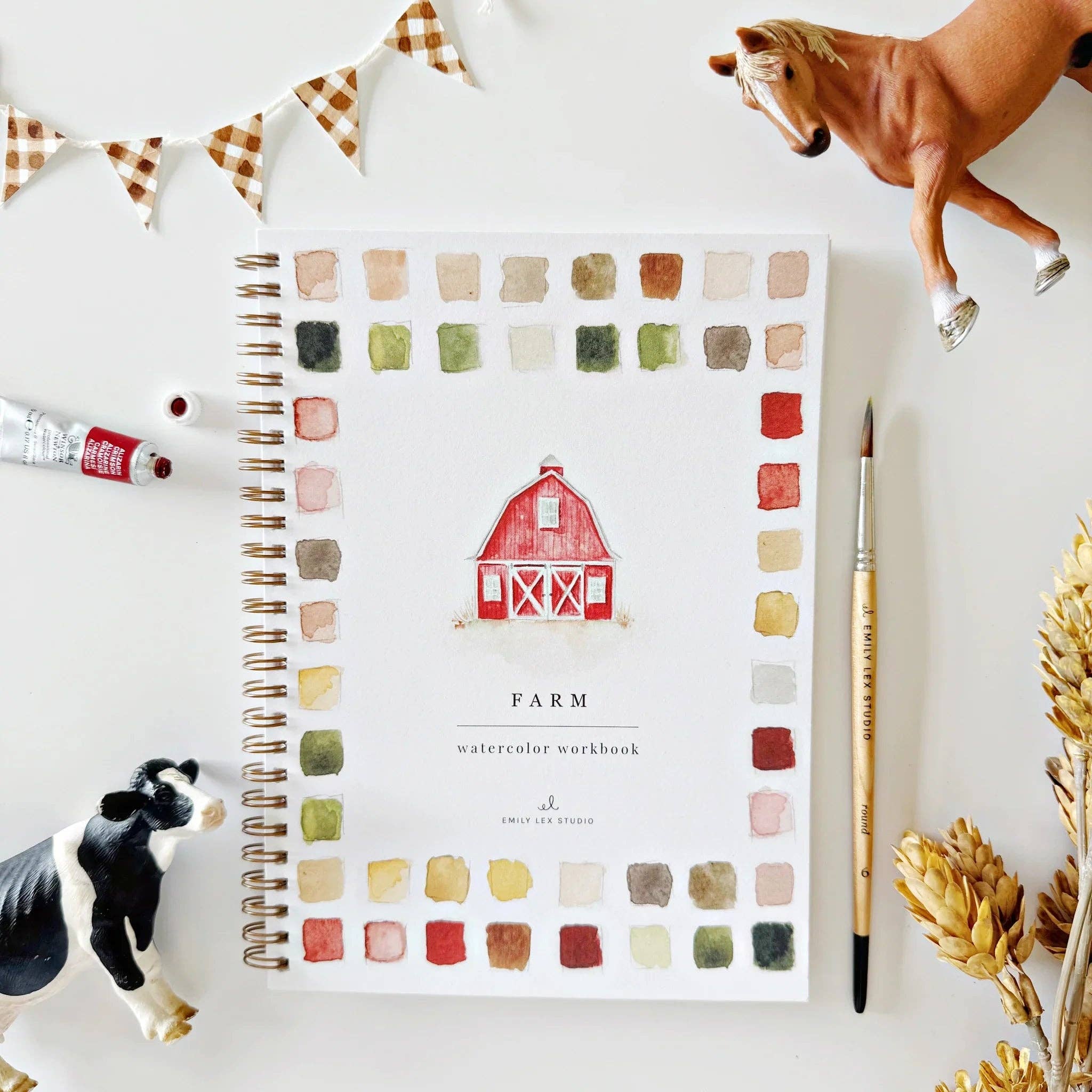 Farm Watercolor Workbook by emily lex studio