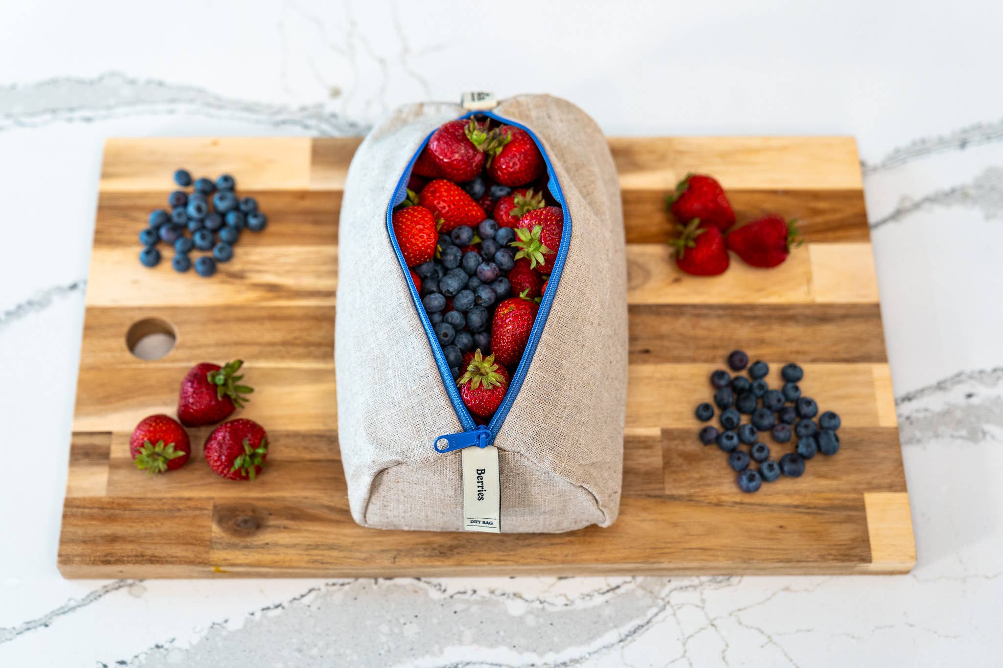 Reusable Berries Linen Bag by Ambrosia Bag