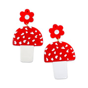 Mushrooms & Flowers Acetate Earrings by Jenny Lemons