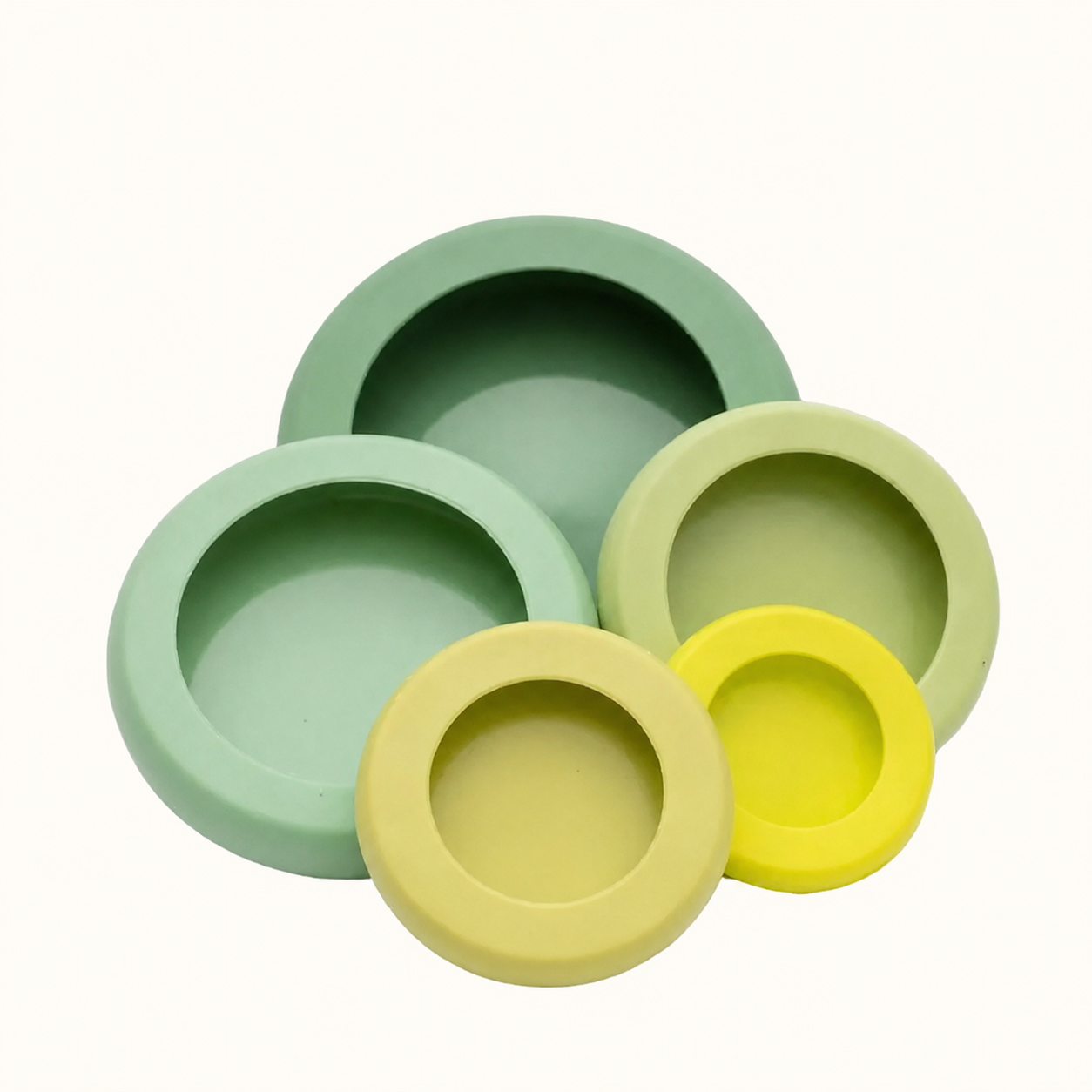 Sage Green Reusable Silicone Food Savers (Set of 5) by Food Huggers
