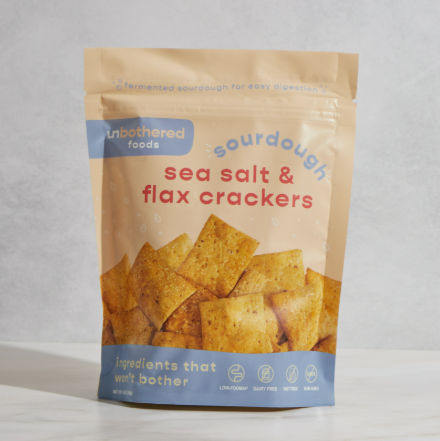 Sourdough Sea Salt & Flax Crackers - Gut-Friendly by Unbothered Foods