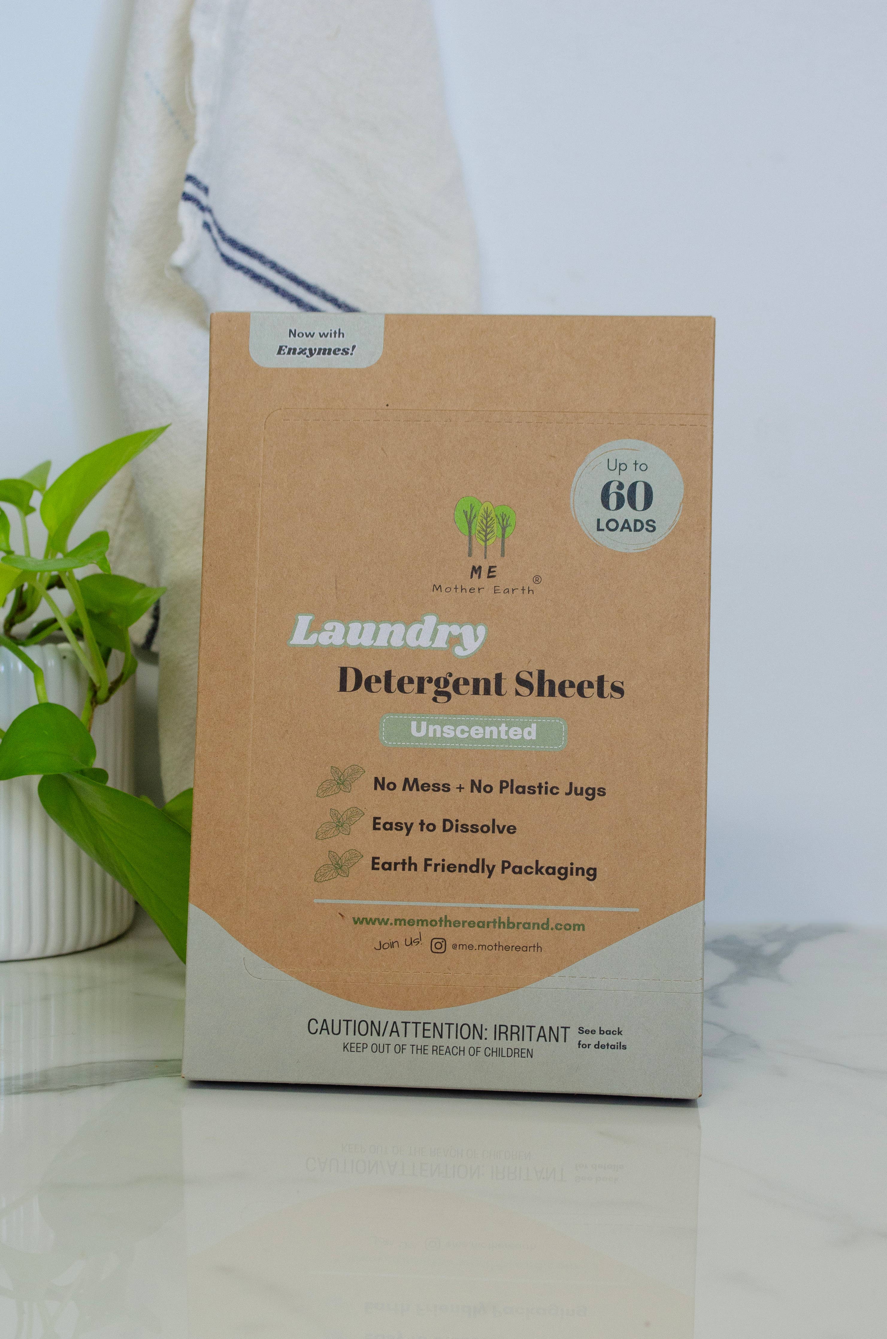 Unscented 60-Load Laundry Detergent Sheets by Me Mother Earth