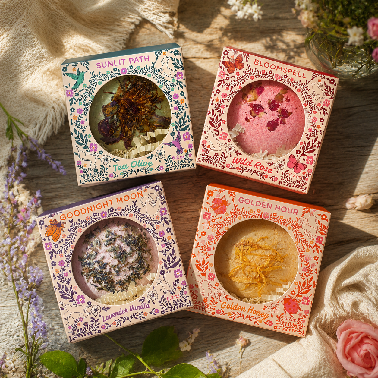 Sunlit Path Bath Bomb in Tea Olive by Sow the Magic
