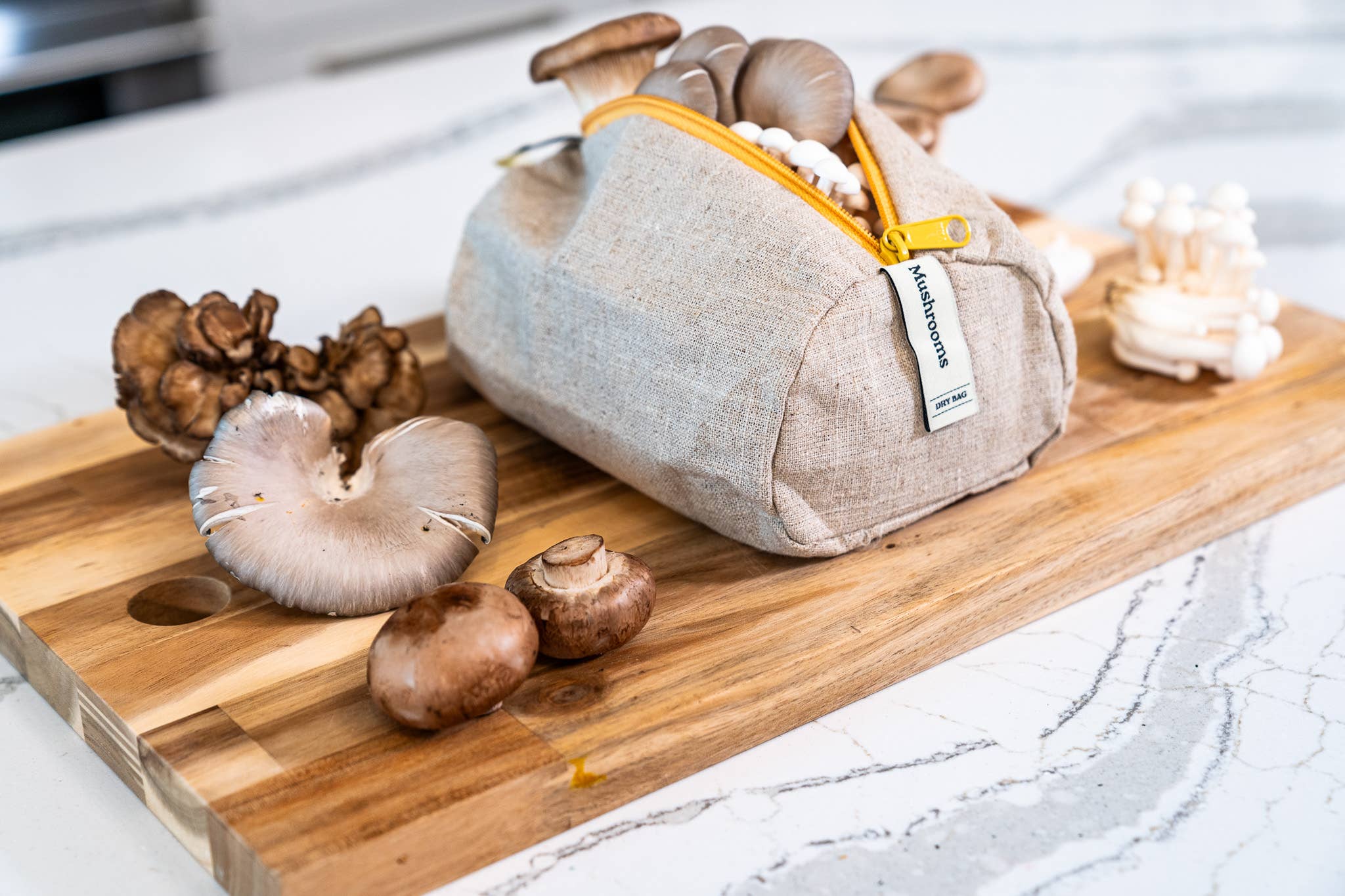 Reusable Mushroom Linen Bag by Ambrosia Bag