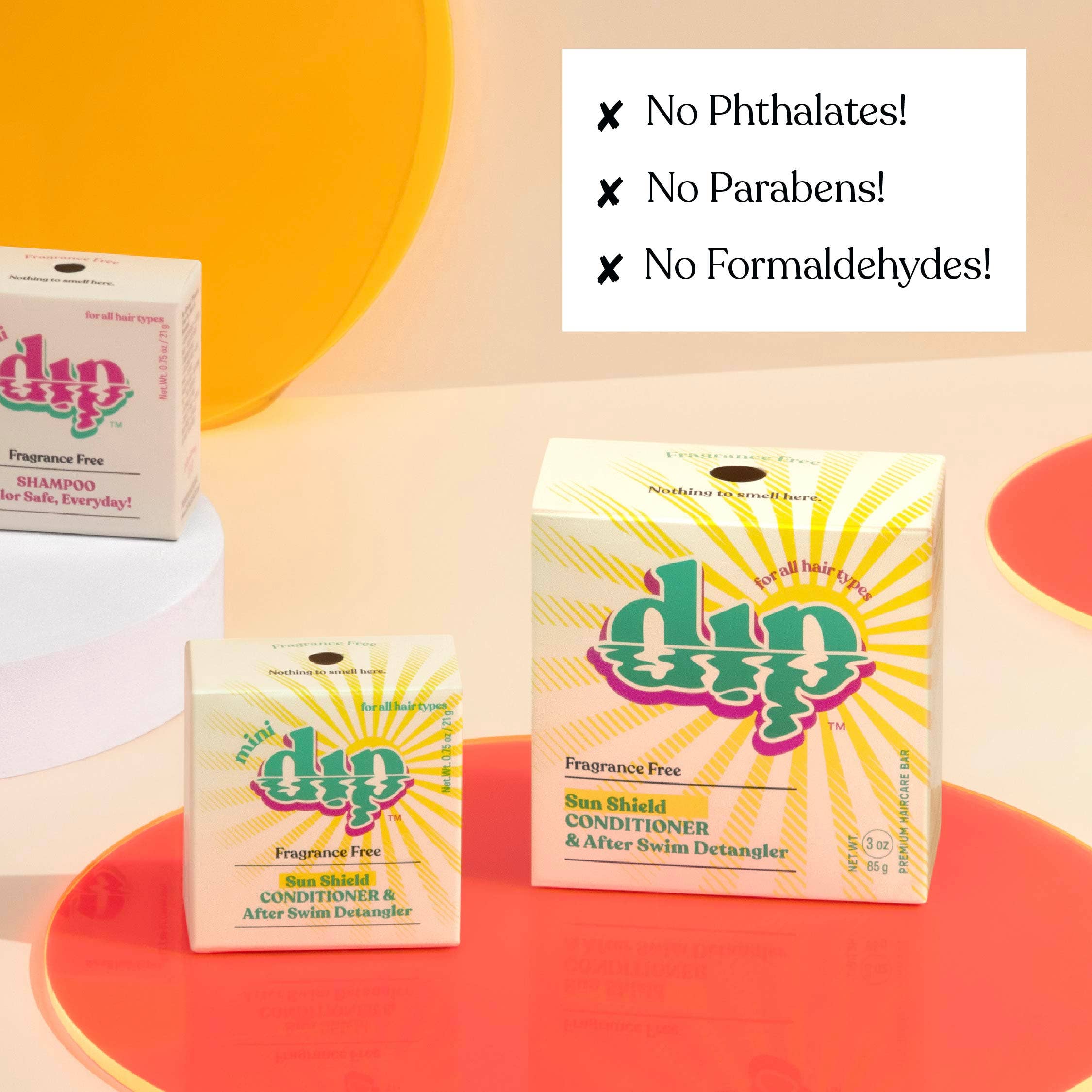 Mini Sun Shield Conditioner Bar & After Swim Detangler Fragrance Free by Dip