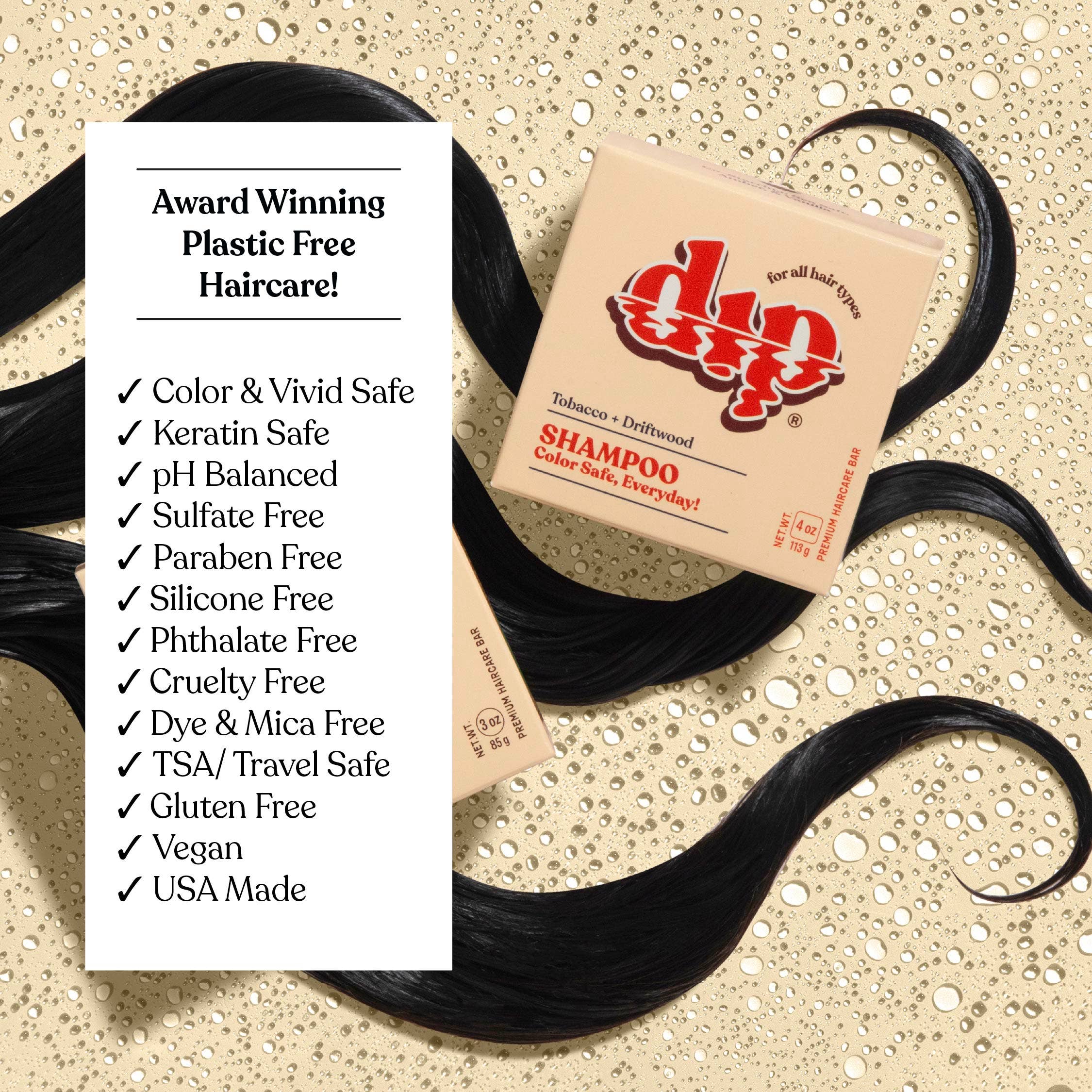 Full-Size Tobacco & Driftwood Shampoo Bar: Color Safe, Everyday by Dip