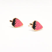 Strawberry Enamel Earrings by Jenny Lemons