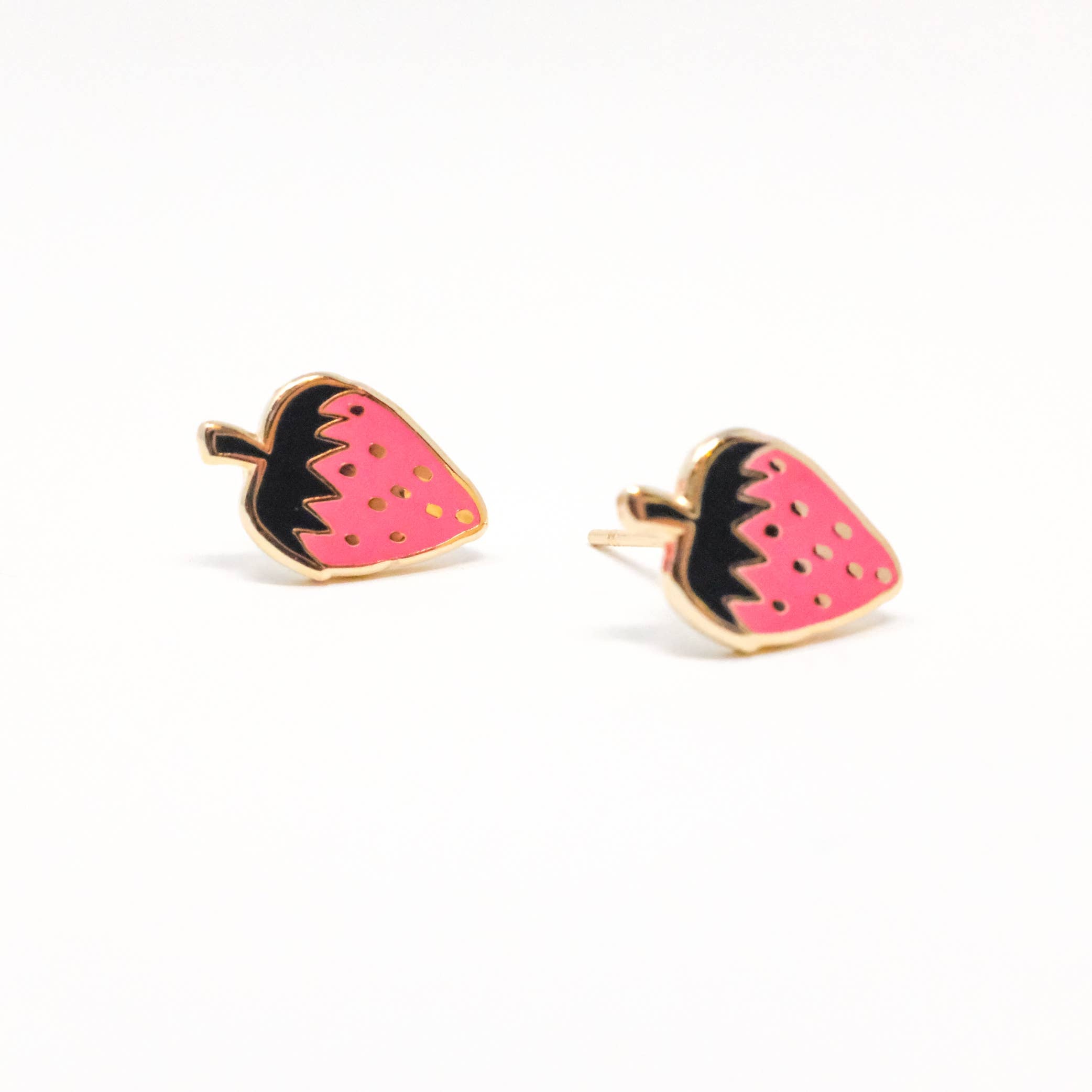 Strawberry Enamel Earrings by Jenny Lemons