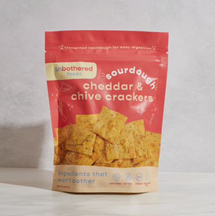 Sourdough Cheddar & Chive Crackers by Unbothered Foods