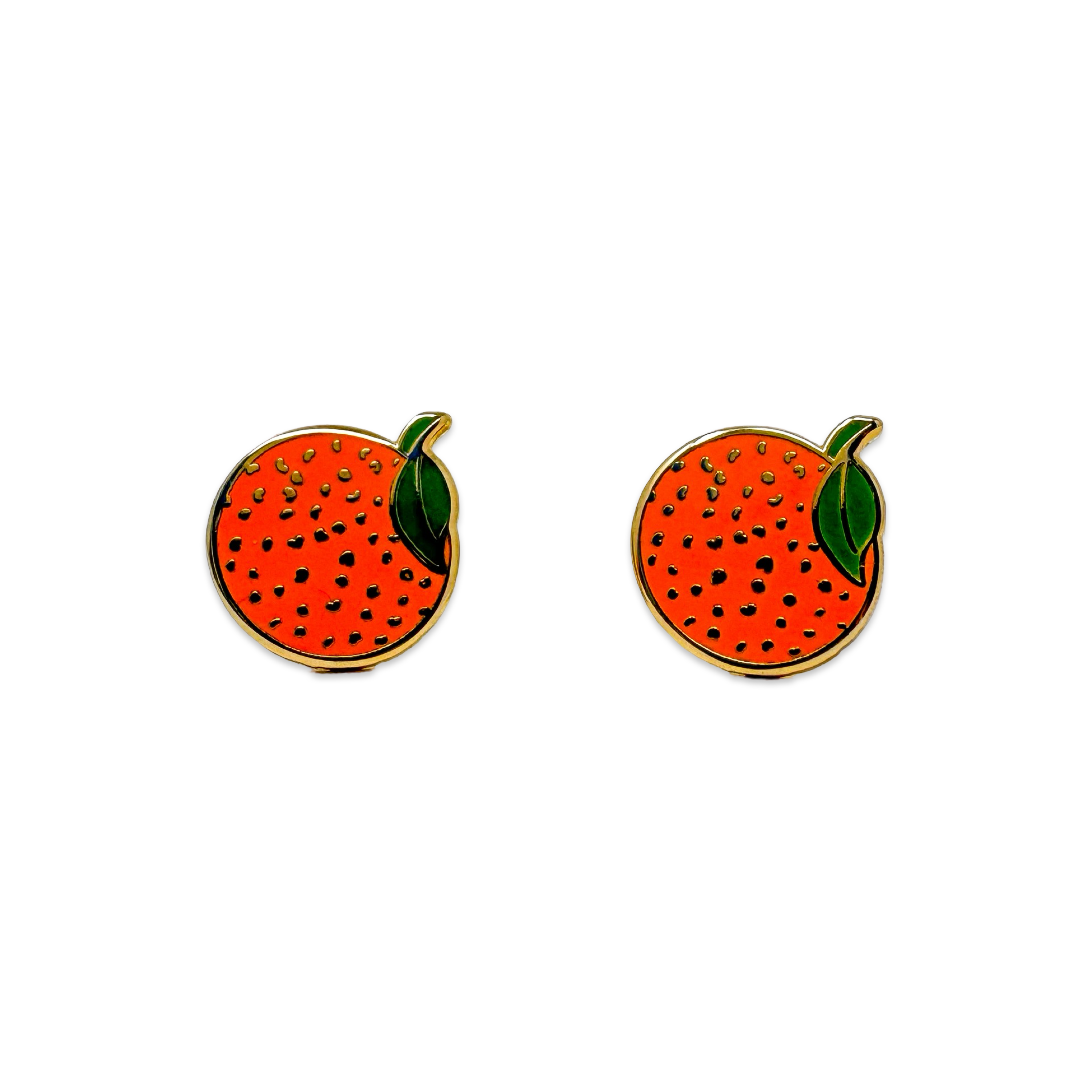 Orange Enamel Earrings by Jenny Lemons