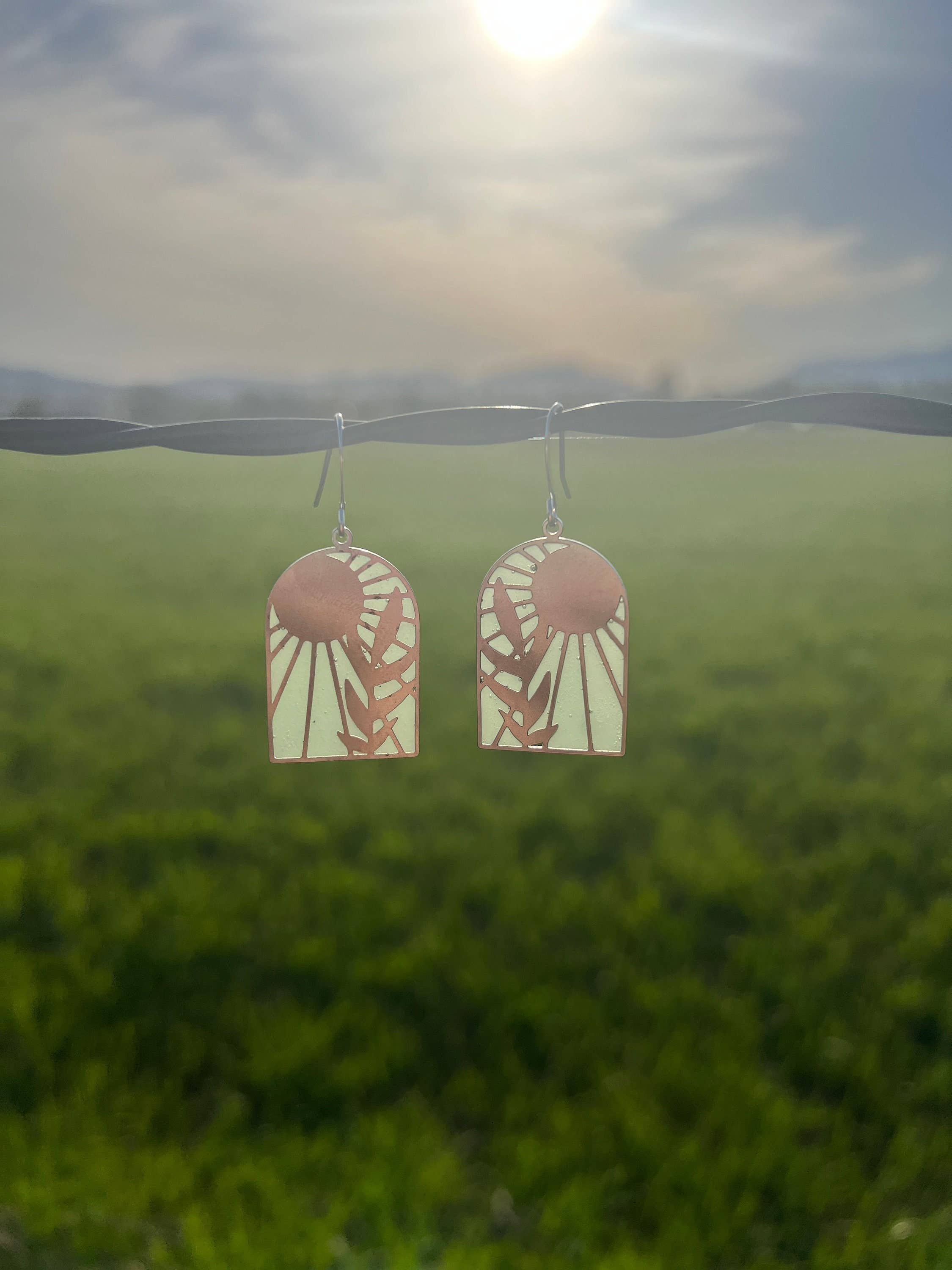 Radiant // Stained Glass Resin Earrings by Wild Lupine Folkcraft