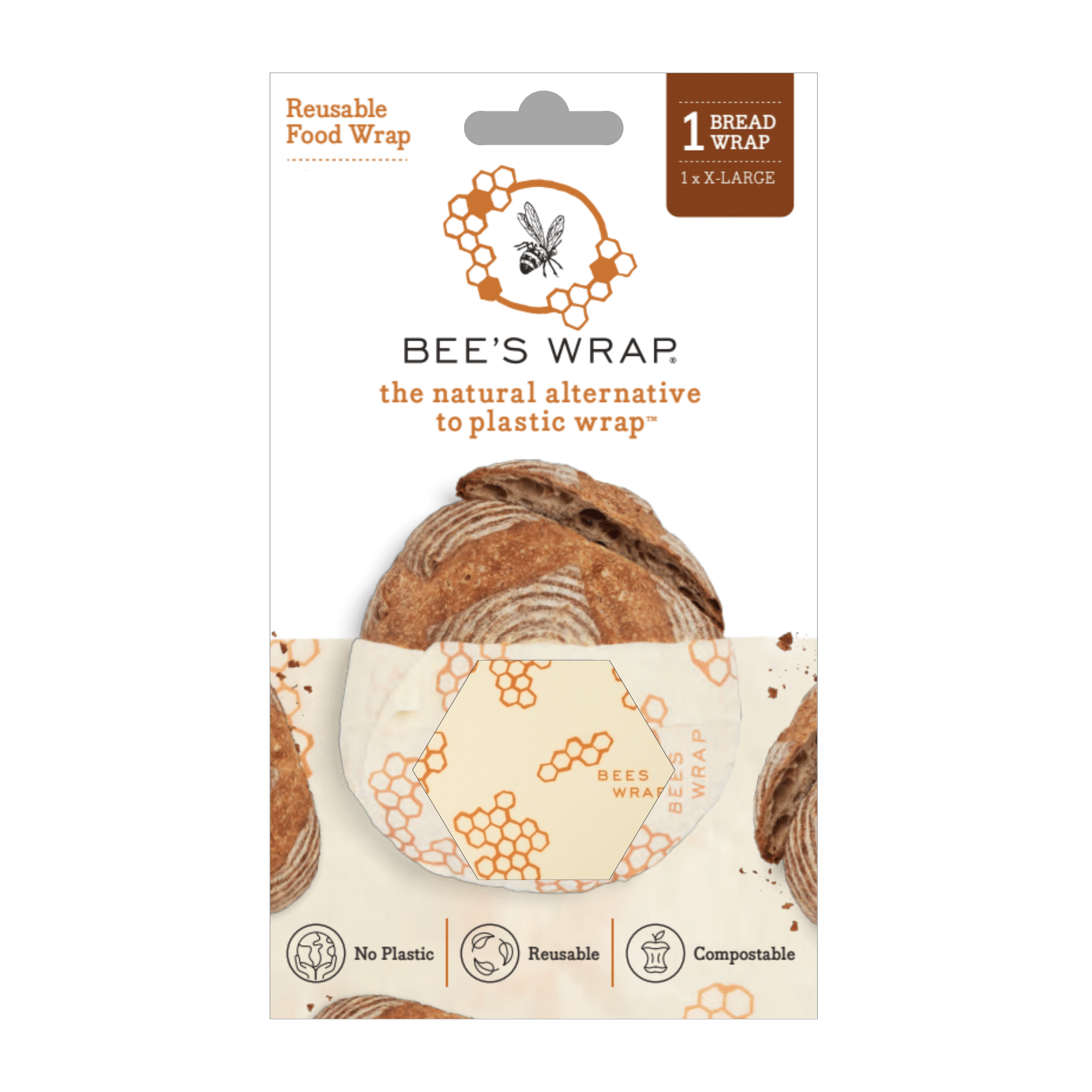 Reusable Beeswax Bread Wrap - Honeycomb Print by Bee's Wrap