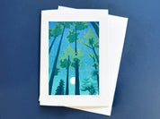 Full Moon Forest Greeting Card by Nan Onkka Prints